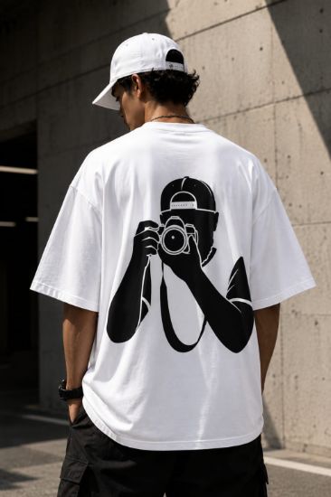 Picture of Photographer Oversized T-Shirt – Camera Graphic Back Print Premium Streetwear Tee
